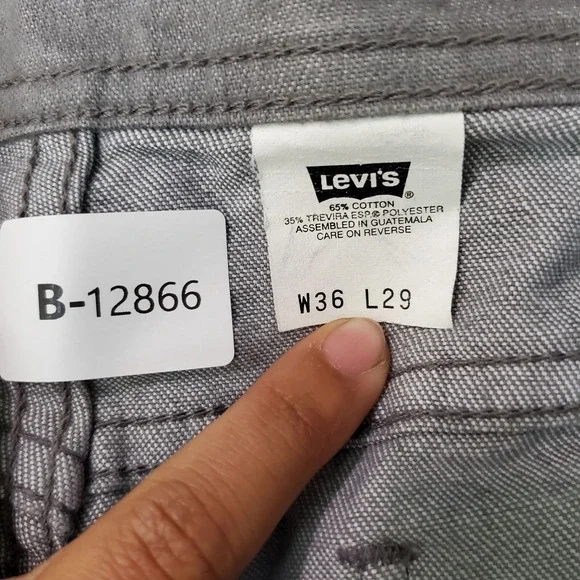 VINTAGE Levi's Men Jeans 36x29 Gray Denim Straight Relaxed Brown‎ Tab 80s 90s